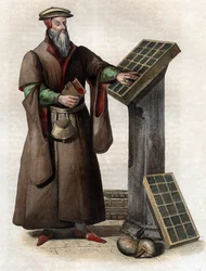 Porträtt av Robert I Estienne (Robert Stephens) (1503-1559), fransk tryckare.